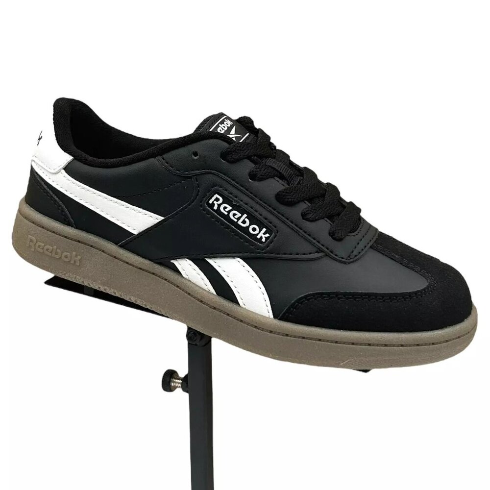 Reebok Forte Lounger Youth Boy's Casual Sneaker Size 3 Black/White Lace up Shoes